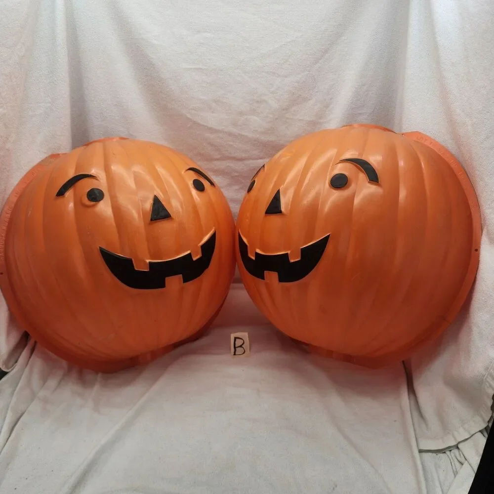 Decoration Jack O Lantern Pumpkin Lamp Post 2Pc Cover Halloween Shamrock Plastic